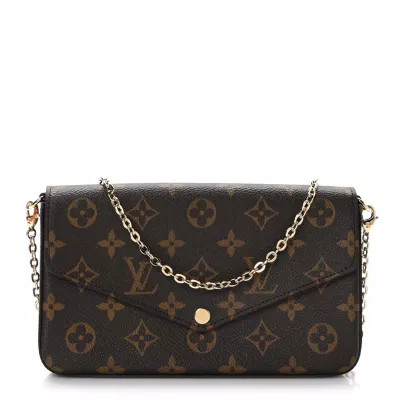 Two Authenticators Inc Women's Louis Vuitton Monogram Pochette Felicie Chain Wallet Fuchsia -FINAL SALE NO RETURNS | Belk