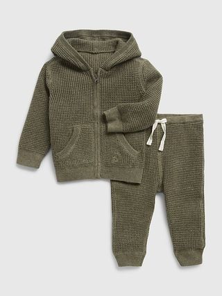 Baby Waffle-Knit Hoodie Set | Gap (US)