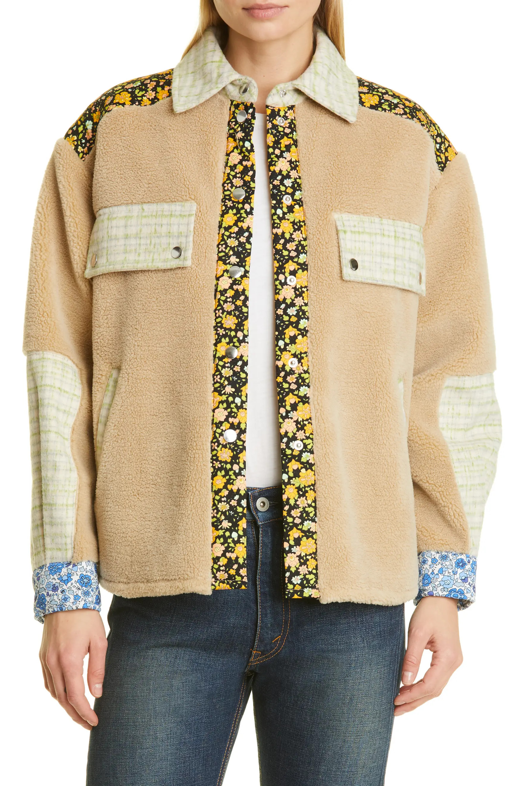 STELLA NOVA Cacia Patch Fleece Jacket | Nordstrom | Nordstrom