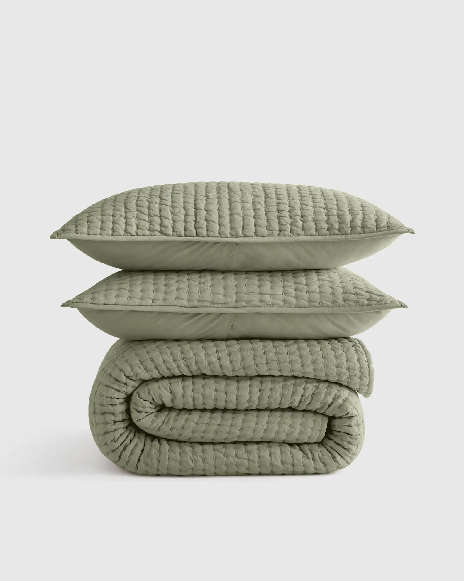 European Linen Cotton Stitch Quilt Set | Quince