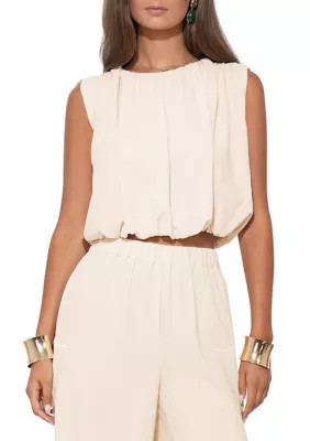 Adelyn Rae Women's Hailey Bubble Textured Satin Top, XS | Belk