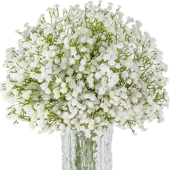 Sukh 10PCS Baby Breath Artificial Flowers Fake Babys Breath Gypsophila Flowers Bulk Realistic Art... | Amazon (US)