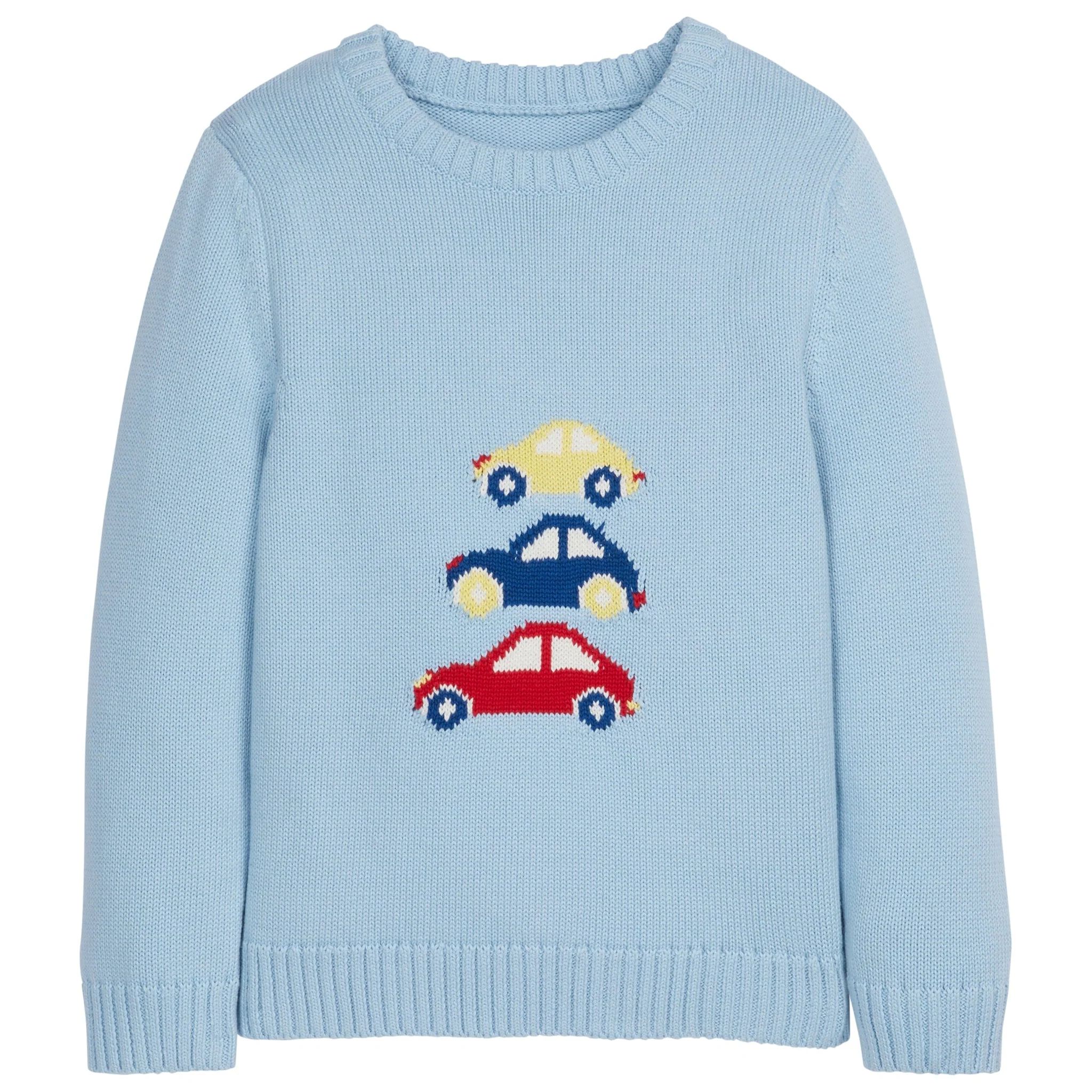 Stacked Cars Sweater - Kid's Pullover Sweater | Little English