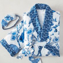 Cameo Robe Set - Blue/White Wayfair deals wayfair sales wayday wayfair finds wayfair inspo | Z Gallerie