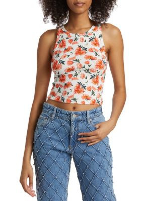 Allen Floral Rib-Knit Tank | Saks Fifth Avenue OFF 5TH