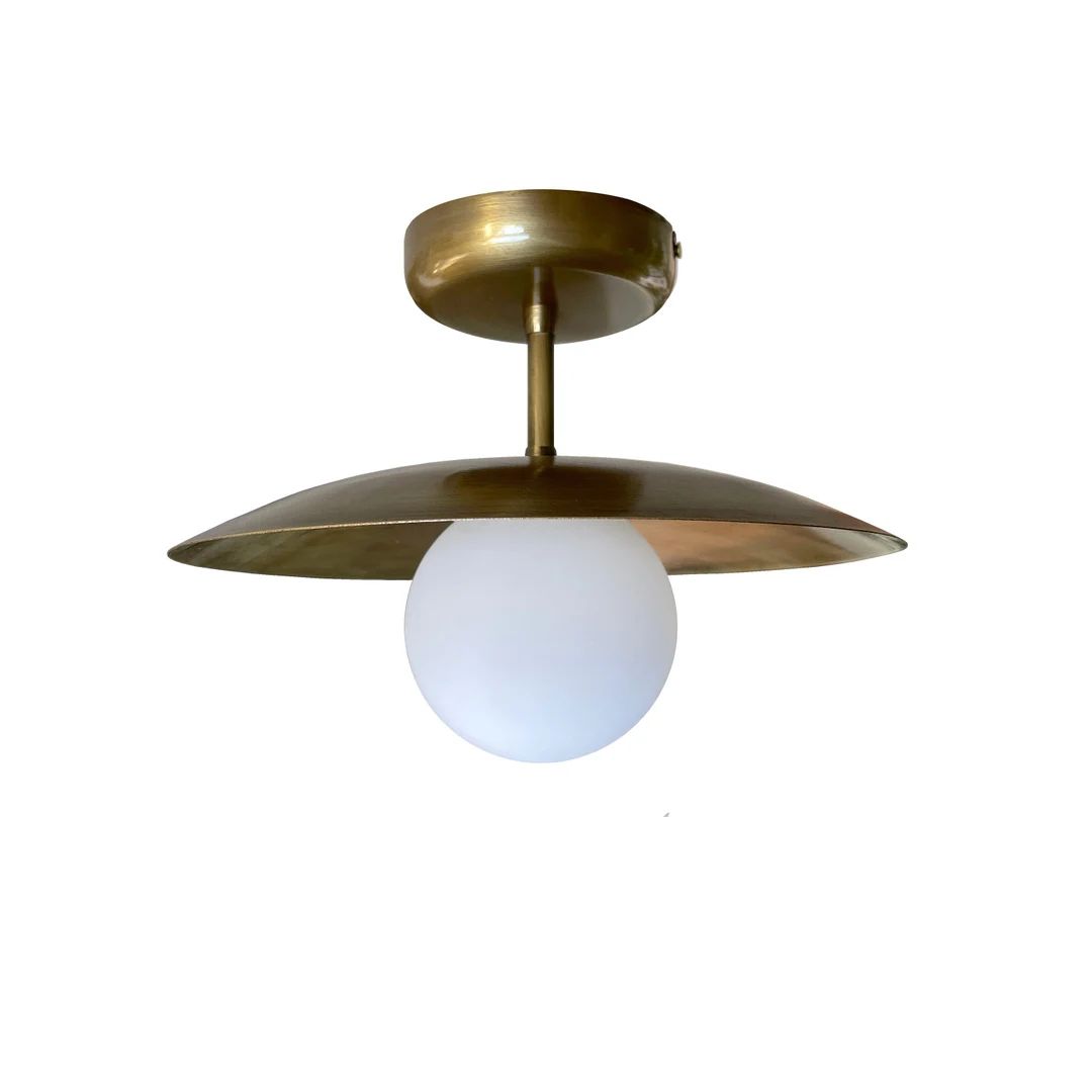 Minimal Flush Mount Ceiling Light Globe Chandelier Brass Mid Centrury Lighting [Mairy] | Etsy (US)