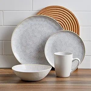 Stone lain Romy Stoneware Dinnerware Set, 16-Piece Service for 4, White | Amazon (US)
