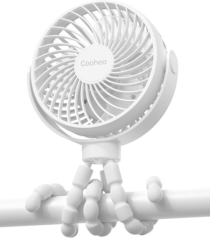 Stroller Fan Clip on for Baby, 4000mAh Rechargeable Battery Operated, Flexible Tripod, 3 Wind Spe... | Amazon (US)