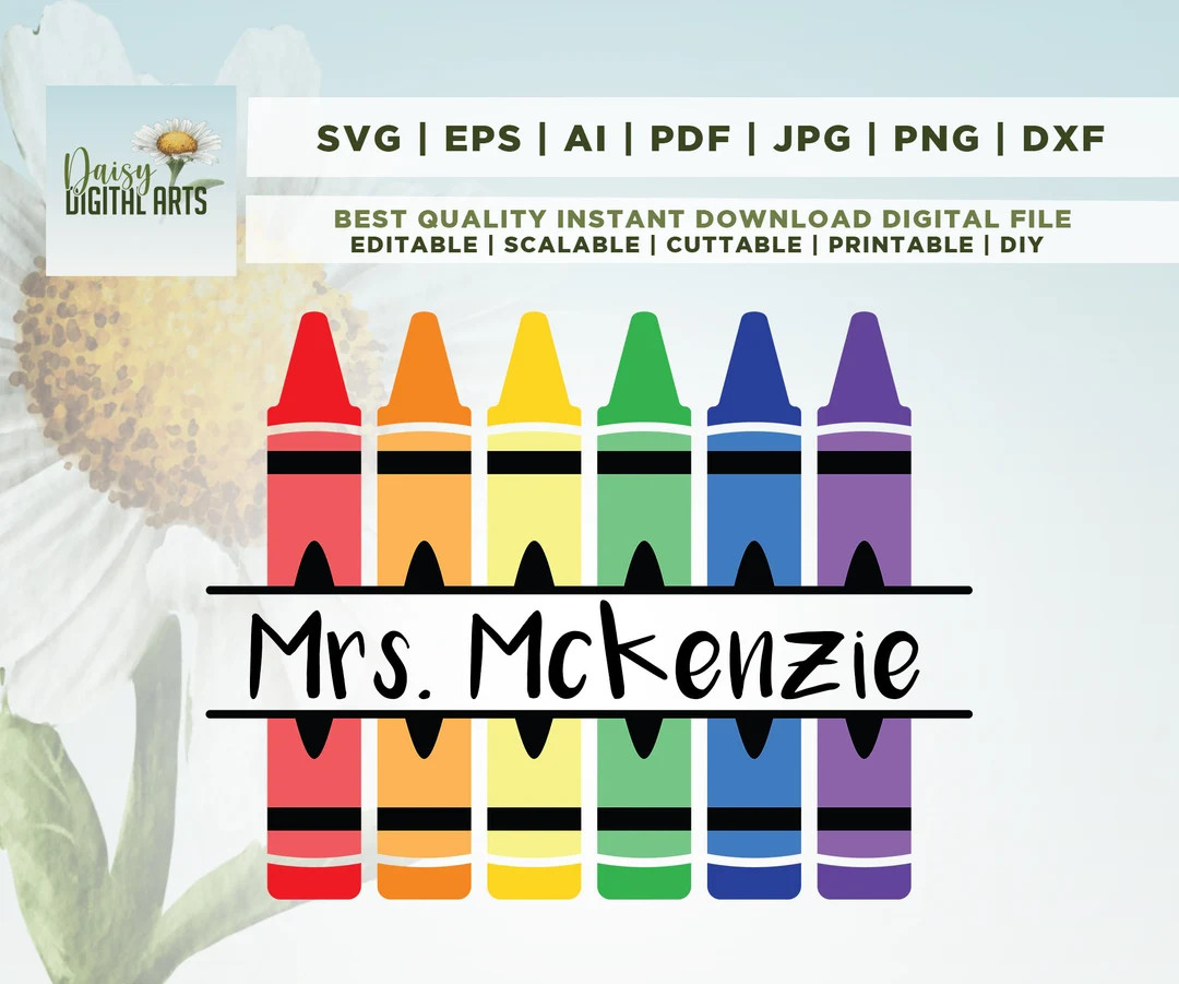 Crayon Monogram Svg, Crayon Split Monogram Svg, Teacher Monogram Svg, Crayon Svg, Crayon Set Svg,... | Etsy (Global)