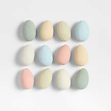Pastel Colored Cotton Mache Decorative Easter Eggs, Set of 12 + Reviews | Crate & Barrel | Crate & Barrel