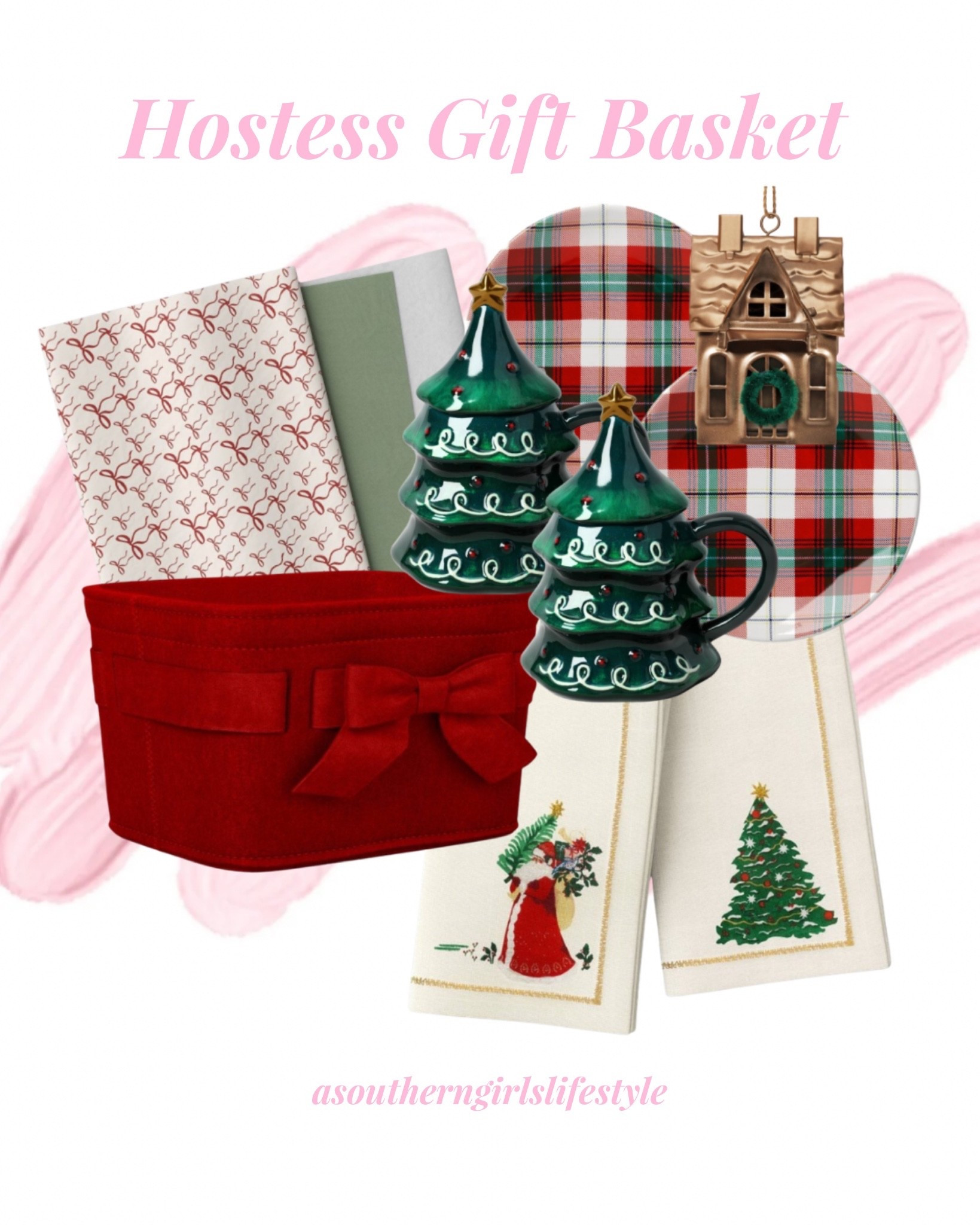 Hostess Gift Basket - all from Target! Christmas Party Host or for someone you’re staying with over the holidays! Order online, drive up/pick up & tada! Some items are on Sale!

Christmas Bronze Finish 2 Chimney House Ornament, Christmas Tree Figural Lid Coaster Mug, Stoneware Plaid Appetizer Plate, 2pk Embroidered Christmas Santa/Tree Napkins White, Bow Tissue Paper & Red Felt Bow Basket

Christmas Gift. Holiday Gift. Christmas Decor. Christmas Home  

#LTKSeasonal #LTKHoliday #LTKGiftGuide