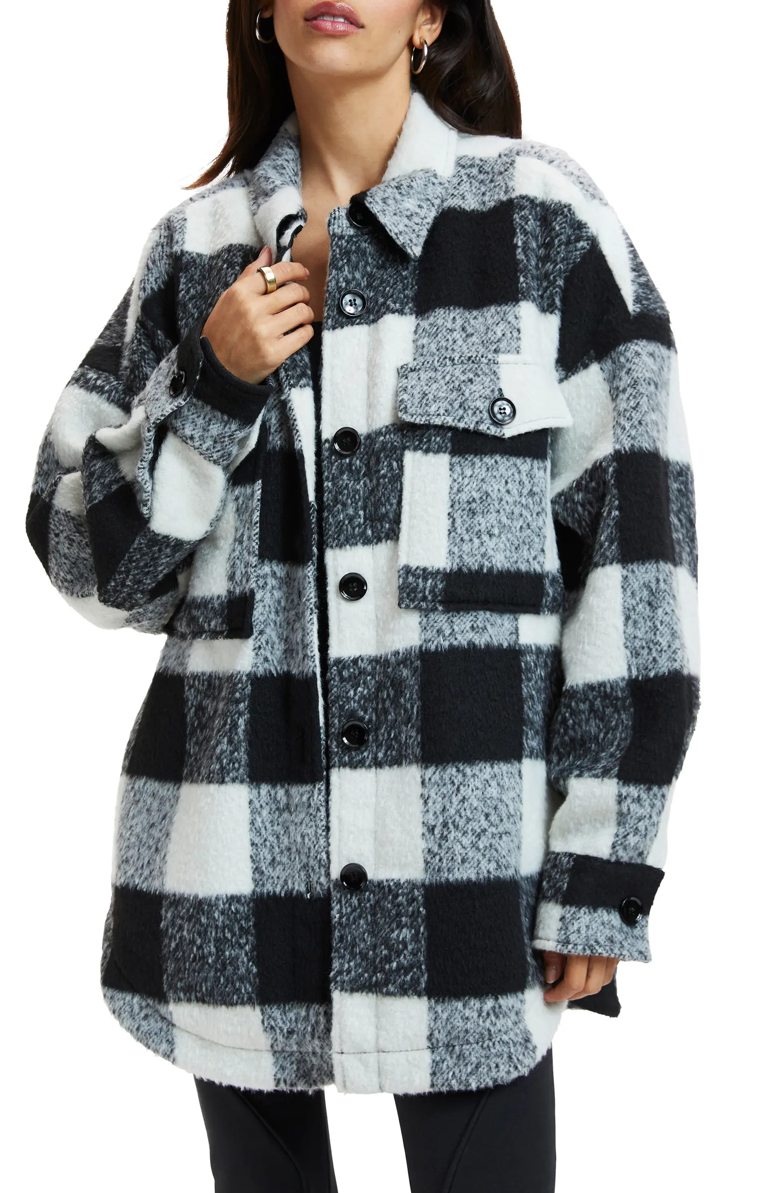 Good American Plaid Shacket | Nordstrom | Nordstrom