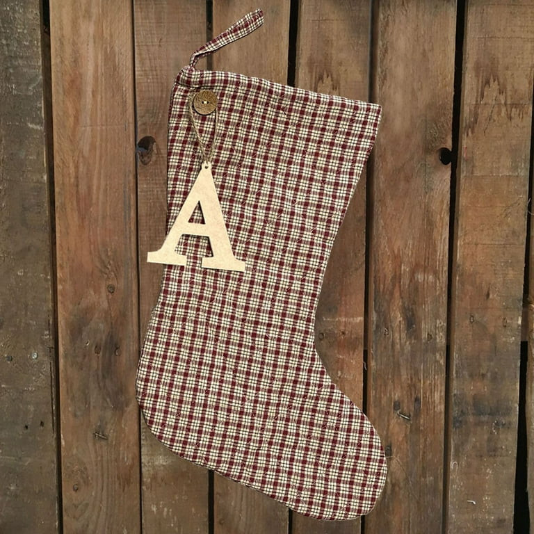 Vintage Christmas 6 Plaid Quilted Stocking with Personalized Letter by Marilee Home | Walmart (US)