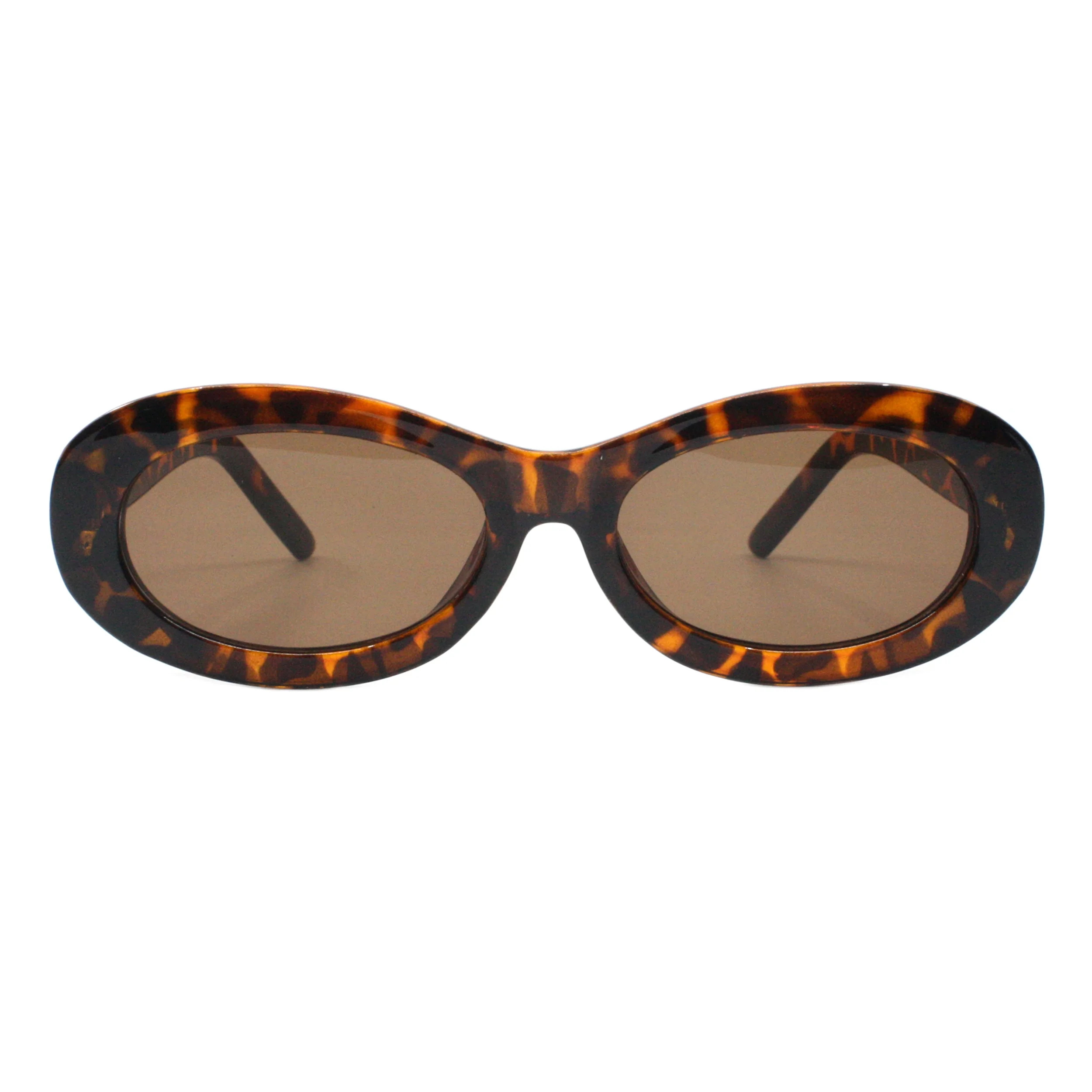 Womens Sunglasses Wide Oval Shape Retro Fashion UV 400 Tortoise, Brown | Walmart (US)