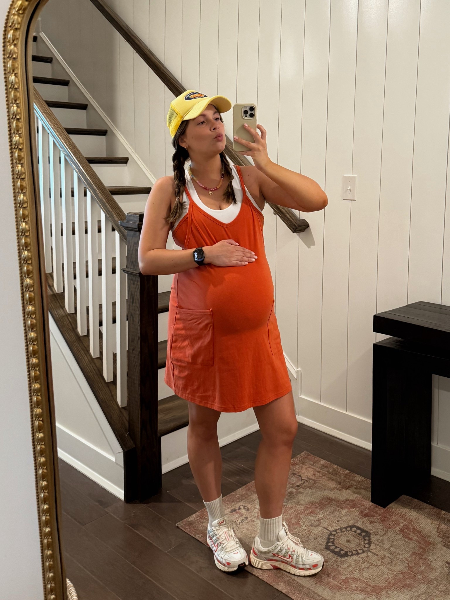 Medium in the sports bra & workout dress! I got my normal size 7 in the Nikes!