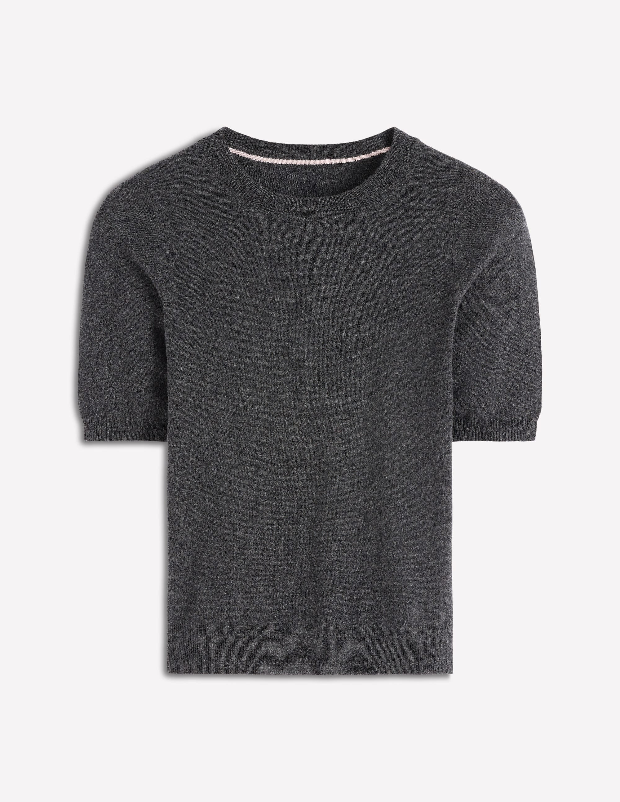 Eva Cashmere T-Shirt-Charcoal Melange | Boden (US)