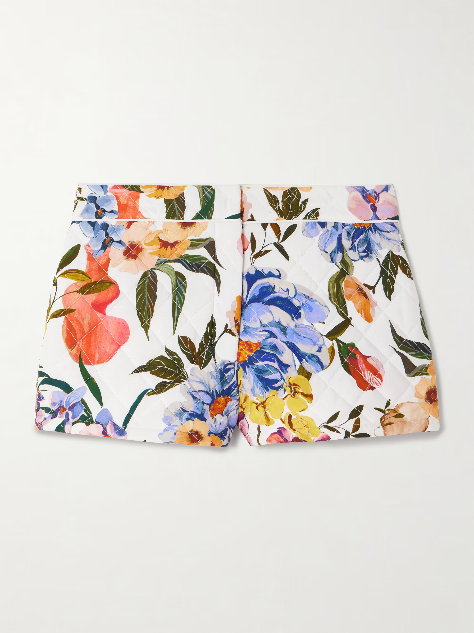 Greek Garden quilted floral-print Lyocell and cotton-blend shorts | NET-A-PORTER (US)