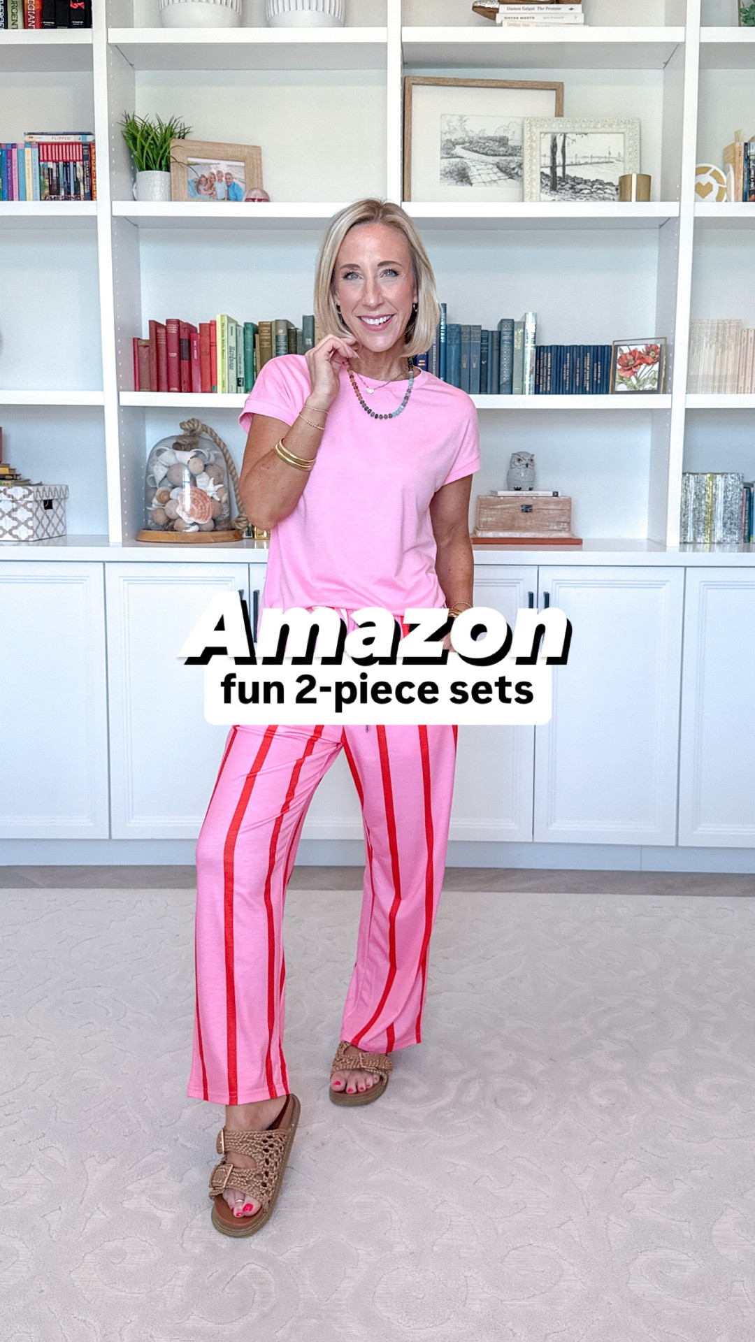 Amazon - fun 2-piece sets
1. Mock Neck & Wide Leg Pants Two Piece Set - size small. 11 colors.
2. Short Sleeve & Wide Leg Pants Two Piece Set (Pink Stripe) - size small. 11 colors.
3. Short Sleeve & Wide Leg Pants Two Piece Set (Black Leopard) - size small. 11 colors.
• Oversized denim jacket - size small.
4. Tank & Shorts Two Piece Set - size small. 12 colors.
5. Matching Short Sleeve & Wide Leg Pants Two Piece Set - size small. 6 colors.

#LTKTravel #LTKOver40 #LTKSeasonal