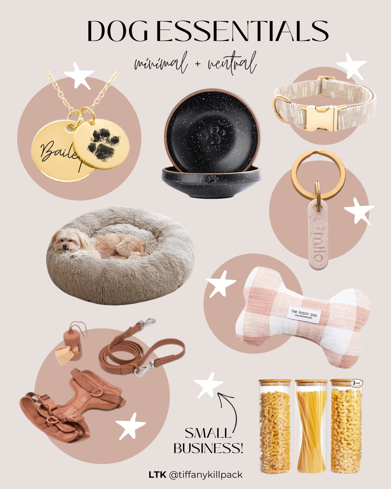 🐾

• Customizable Paw Print Necklace
• Wide Ceramic Dog/Cat bowls
• The Foggy Dog collar
• Cozy Donut bed
• Onoma pet tag
• The Foggy Dog squeaky bone
• Wild One walk kit
• Bamboo Lid treat jars

#LTKfindsunder50 #LTKfindsunder100 #LTKU