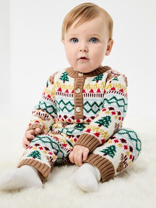 Long-Sleeve Sweater-Knit Henley One-Piece for Baby | Old Navy (US)