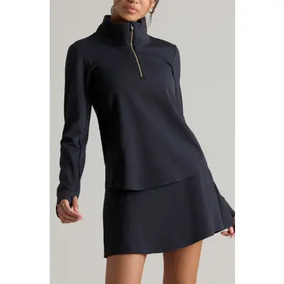 Rhone Course to Court Long Sleeve Quarter Zip Top in Snow White at Nordstrom, Size Small | Nordstrom
