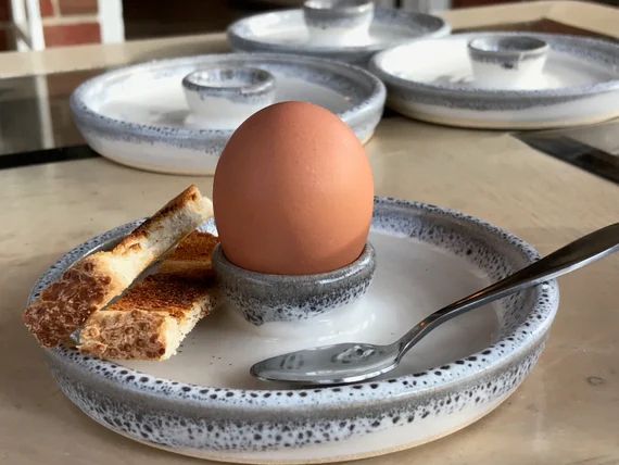 Egg Cup Soft Boiled Egg Server - White and Gray | Etsy (CAD)