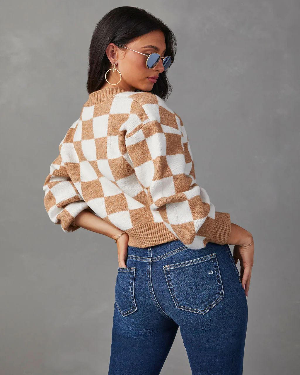 Checkmate Pocketed Knit Cardigan | VICI Collection