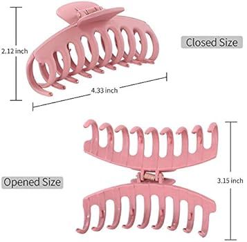 12 Pcs Large Hair Claw Clips Nonslip 4.3 Inch Big Banana Hair Claw Clips 6 Candy and 6 Frosted Co... | Amazon (US)
