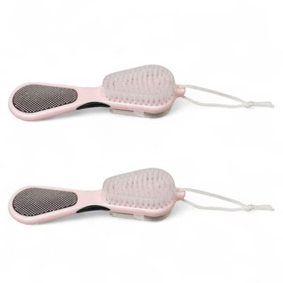 Spa Essentials 2 Pack Bath Brush - 4-in-1 Pedicure Tool Set, Pink | Target