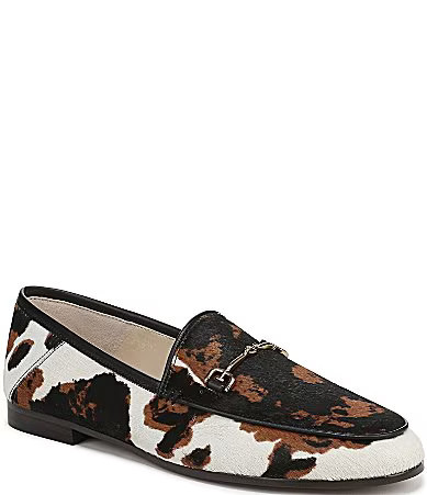 Sam Edelman Loraine Cow Print Calf Hair Bit Buckle Loafers - 8.5 | Dillard's