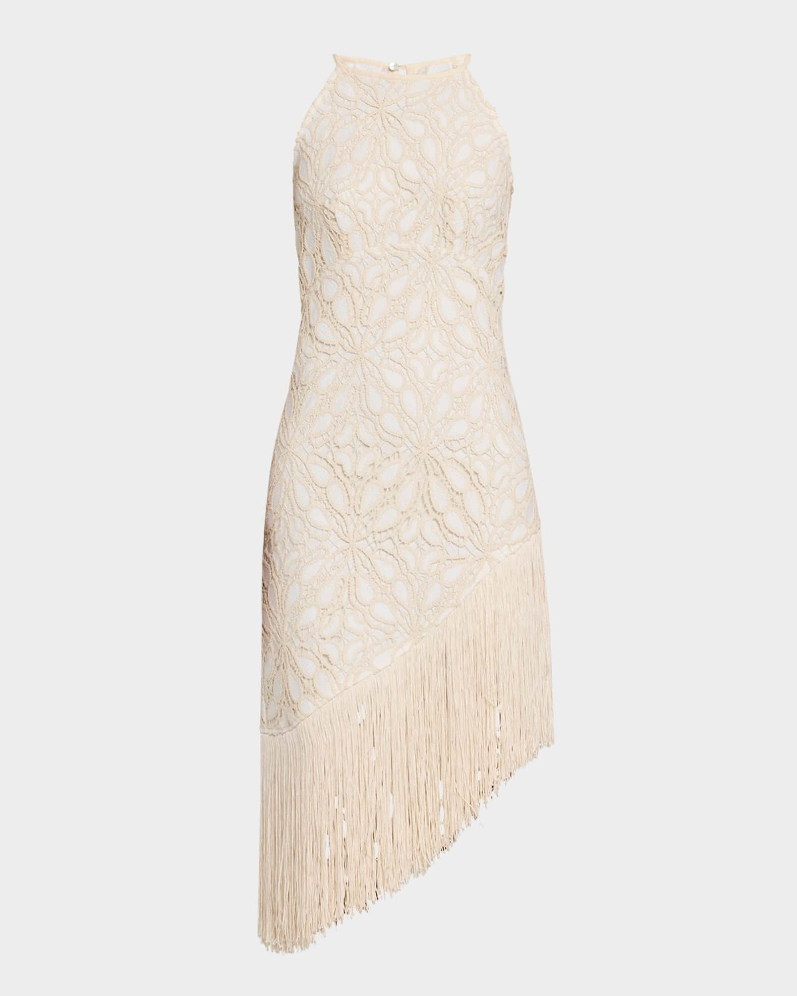 Natalie Crochet Fringe-Hem Dress | Neiman Marcus