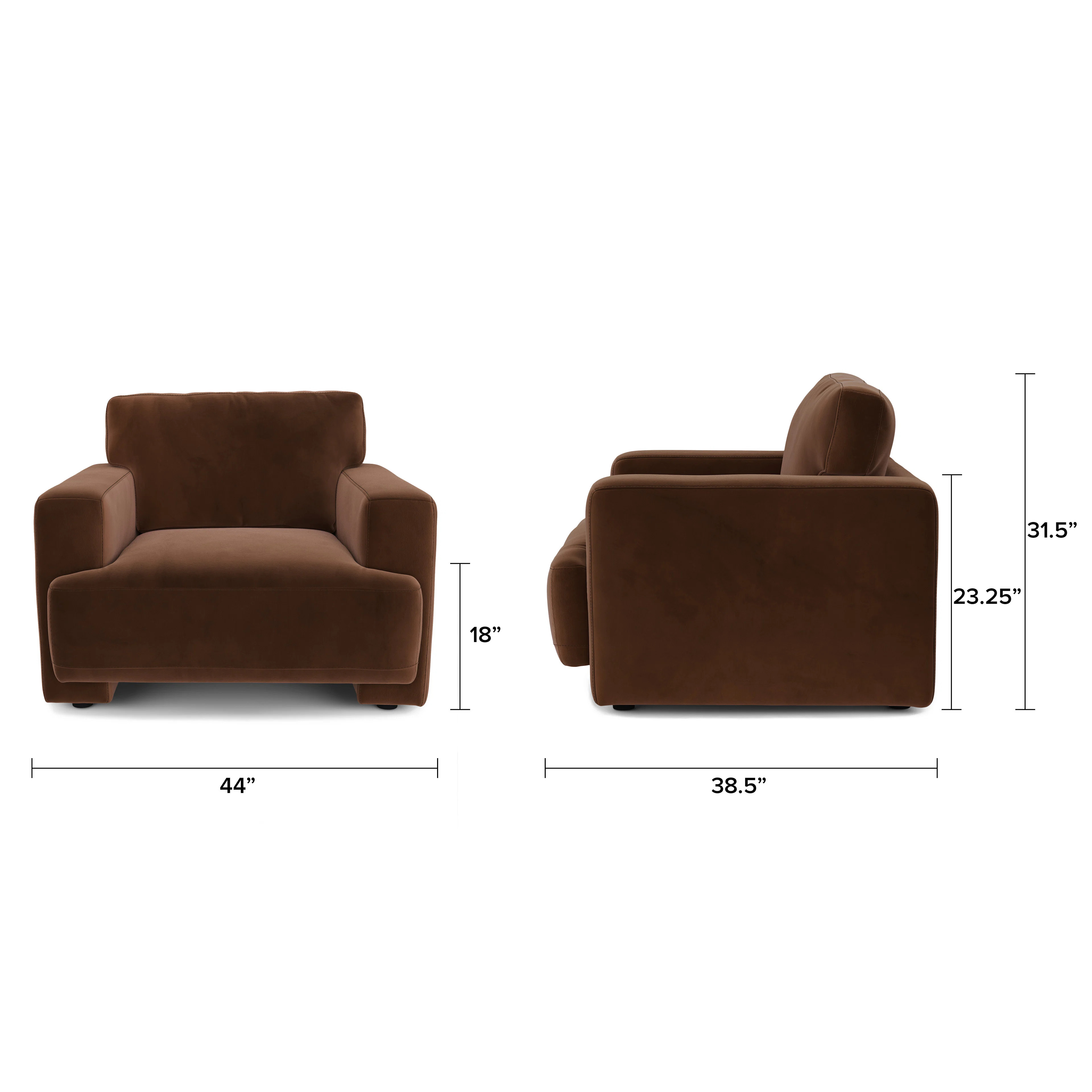 Sadie 44" Velvet Lounge Chair - Hale Earth | Article