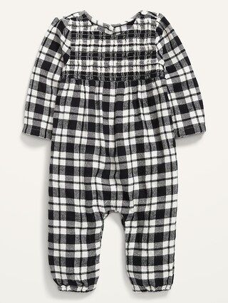 Smocked Plaid Flannel One-Piece for Baby | Old Navy (US)