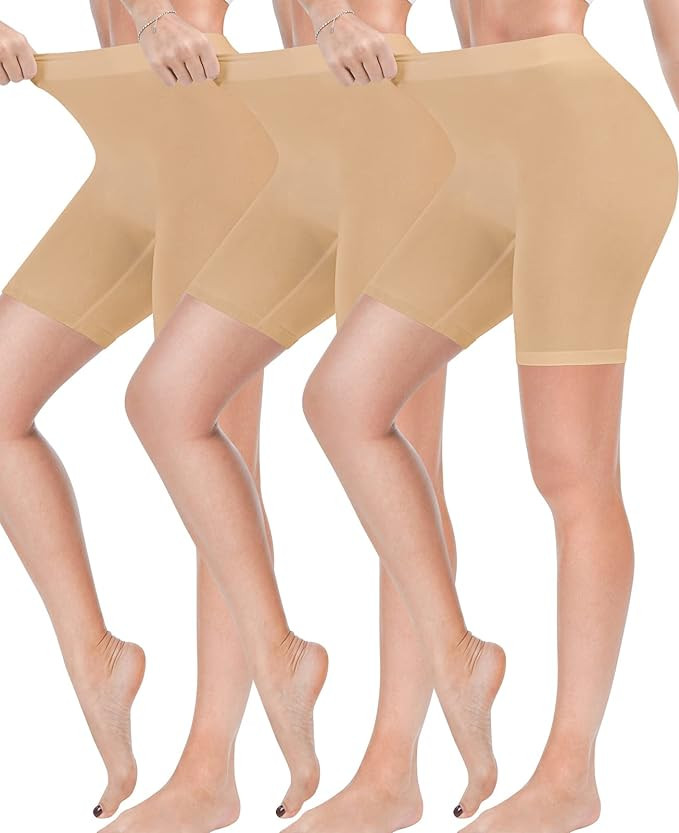 Reamphy 3 Pack Slip Shorts for Women Under Dress,Comfortable Smooth Yoga Shorts,Workout Biker Sho... | Amazon (US)