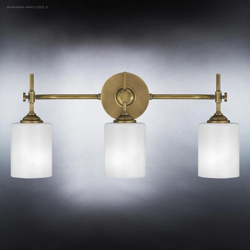 UQL3491 Mid-Century Modern Bath Vanity Light, 10"H x 22.5"W, Rustic Brass Finish, Rialto Collecti... | Urban Ambiance, Inc.