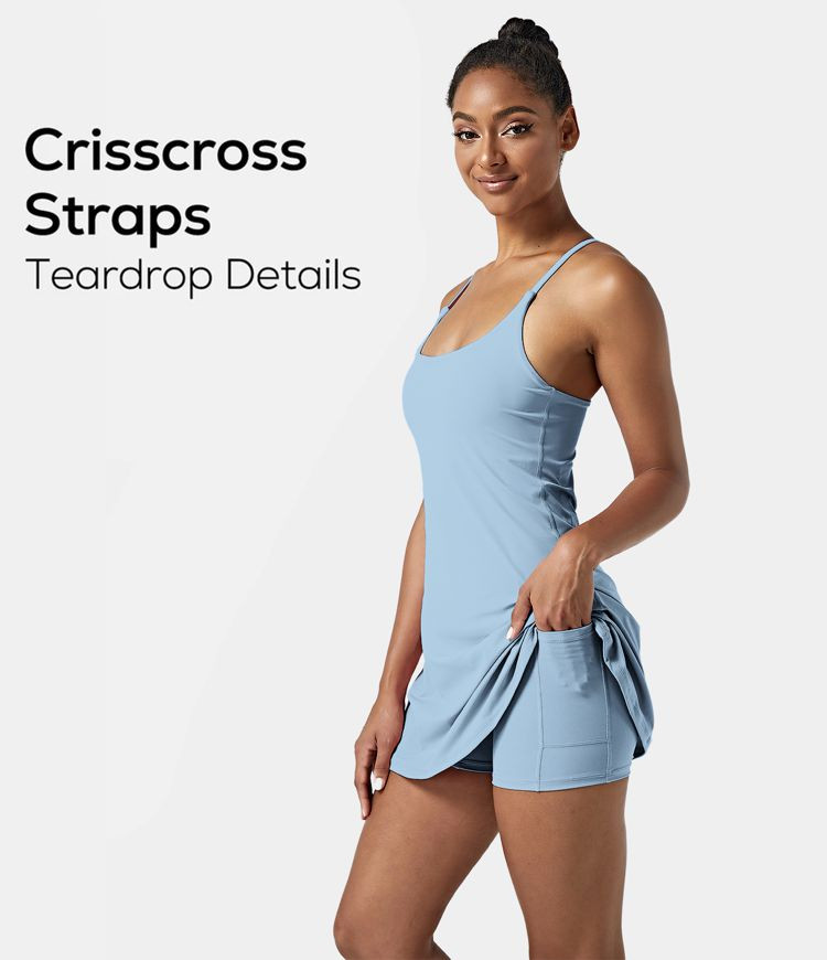 Women’s Everyday Cloudful™ Air Fabric Backless 2-in-1 Cool Touch Activity Dress-Euphoria Air ... | HALARA