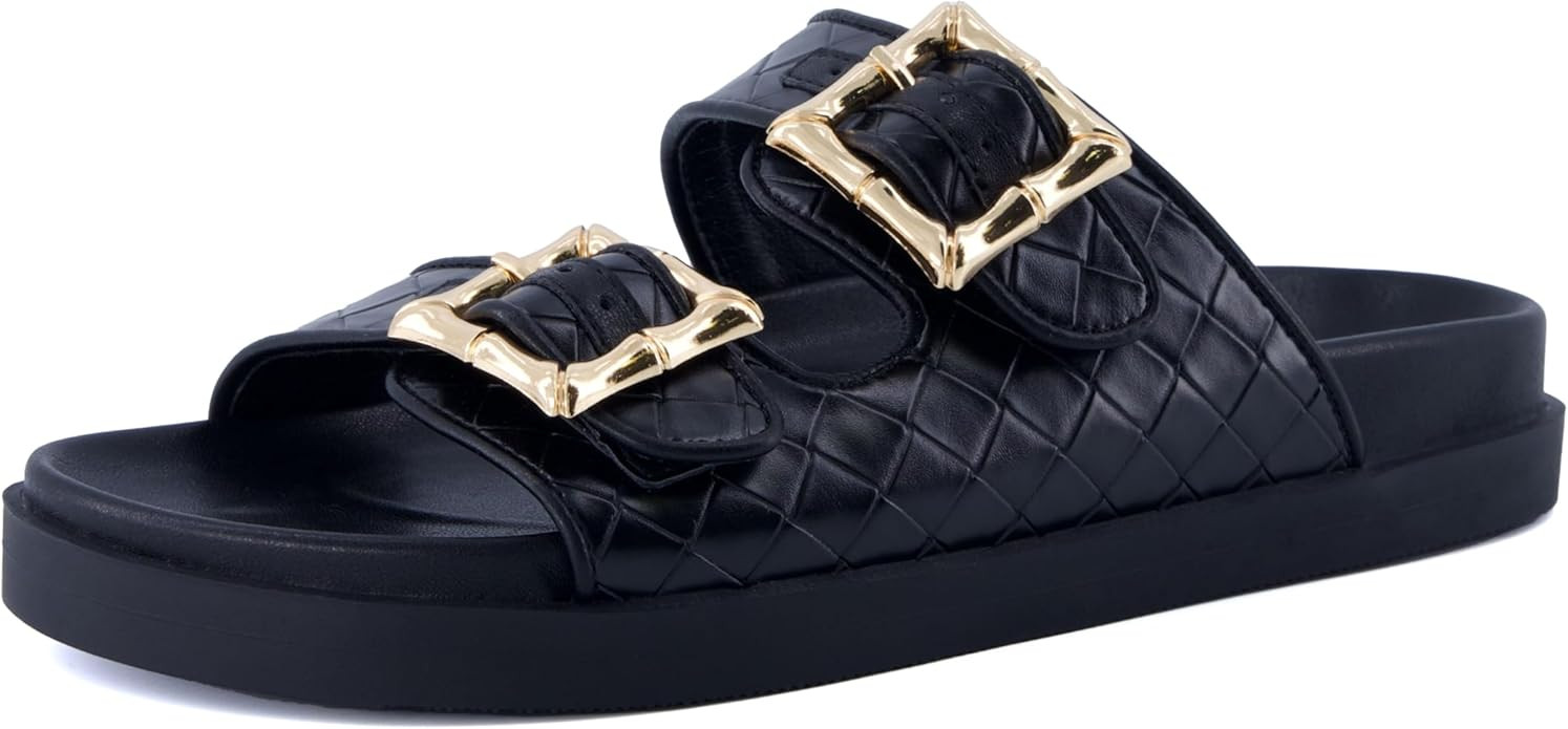 CUSHIONAIRE Loft Women's Quilted Slide Sandal With Cushioned Footbed and Adjustable Buckles | Amazon (US)