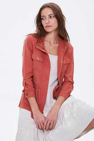 Longline Drawstring Cargo Jacket | Forever 21 (US)
