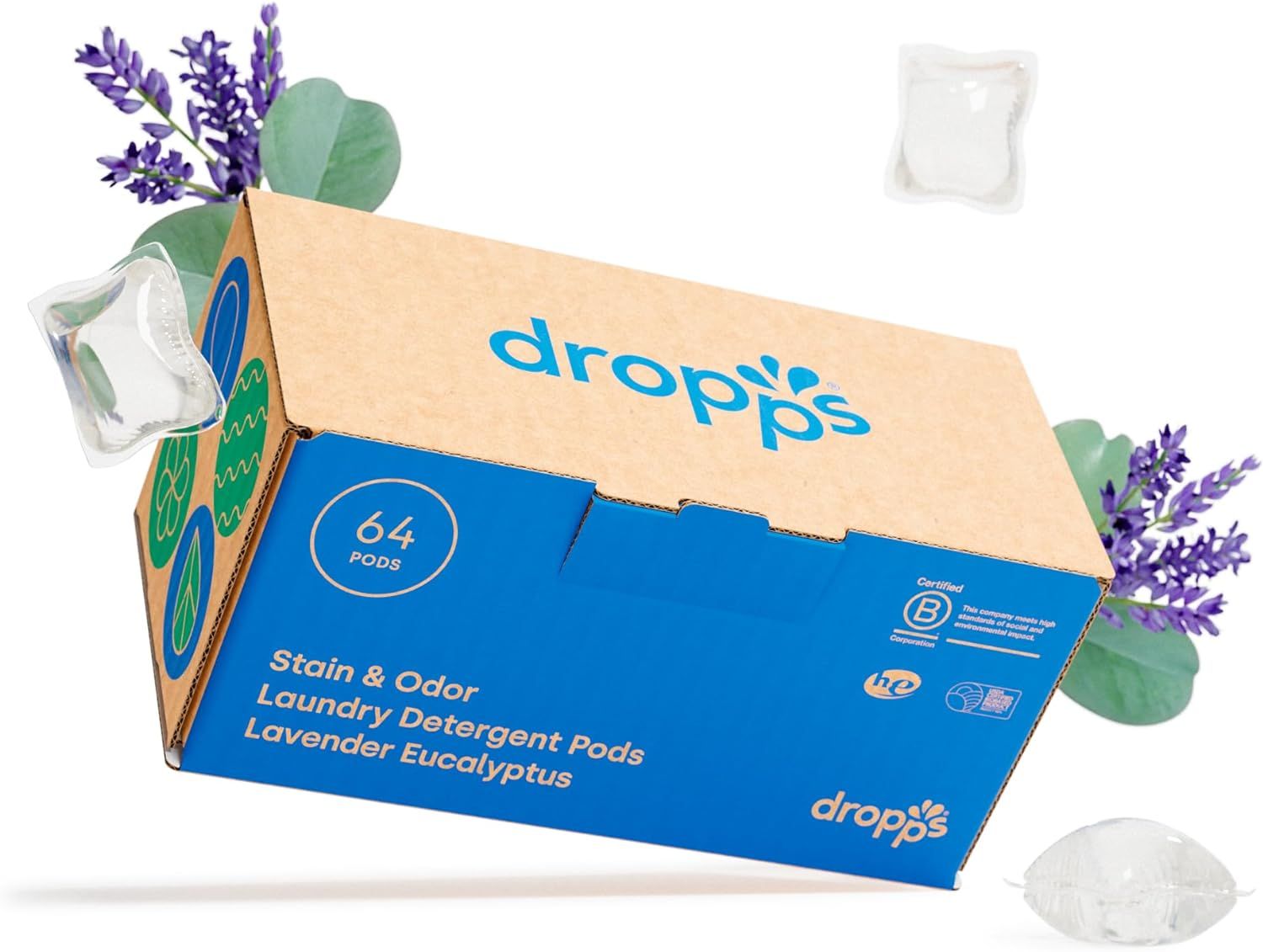 Dropps Stain & Odor Laundry Detergent | Lavender Eucalyptus, 64 Pods | Low-Waste Packaging | Work... | Amazon (US)
