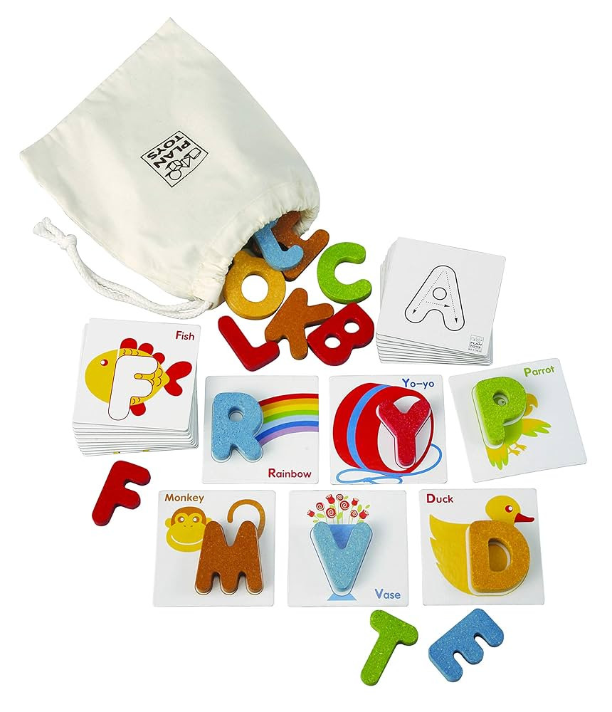 PlanToys Alphabet A-Z Capital Letters Learning and Development Matching Toy (5168) | Sustainably ... | Amazon (US)