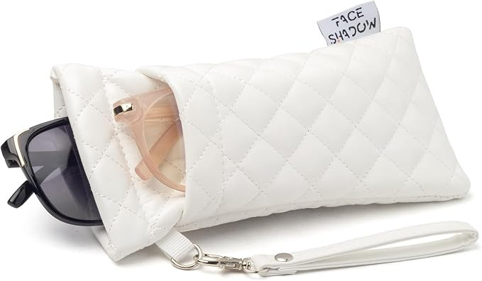 Face Shadow Double Glasses Case Soft Eyeglass Case For Women Men Squeeze Top Sunglasses Case With... | Amazon (US)