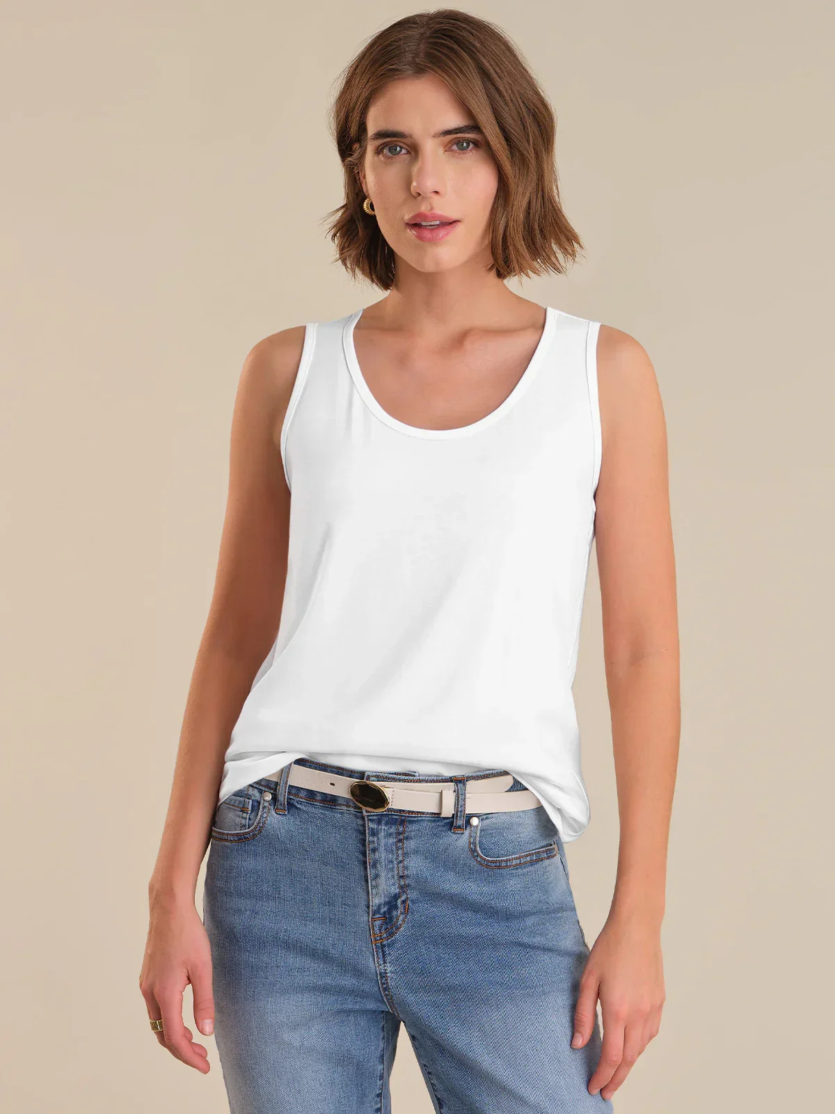 Scoop Neck Tank Top \u2013 Bleached White | 89th & Madison | 89th + Madison