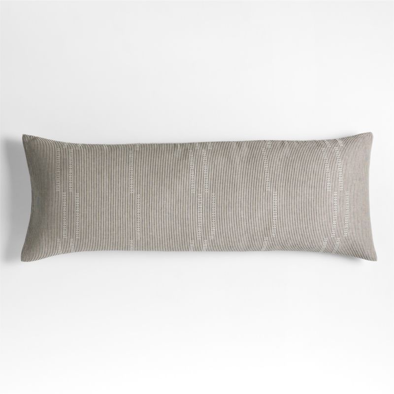 Arli Dobby Striped Black and Grey 54"x20" Body Pillow Cover + Reviews | Crate & Barrel | Crate & Barrel