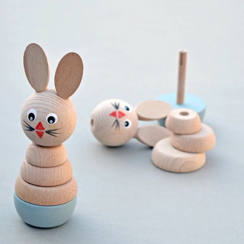 Wooden Rabbit Stacking Toy  Sustainable Wooden Toys  Eco | Etsy | Etsy (US)