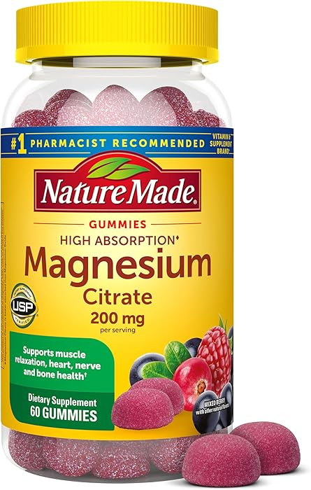Nature Made High Absorption Magnesium Citrate 200 mg per serving, Magnesium Supplement for Muscle... | Amazon (US)