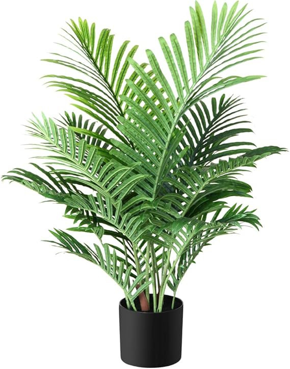Fopamtri Fake Majesty Palm Plant 3 Feet Artificial Majestic Palm Faux Ravenea Rivularis in Pot fo... | Amazon (US)