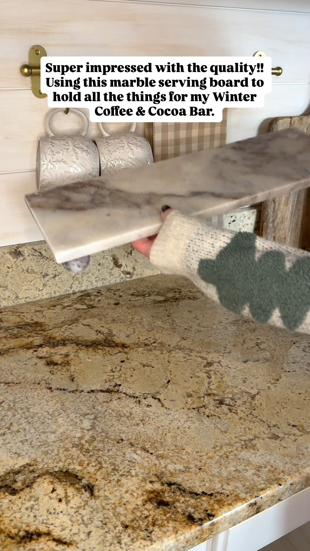 Modern Marble Coffee Bar Serving Board from Target

Follow @farmtotablecreations on Instagram for daily home finds, styling ideas, and cozy inspiration 🤍

This marble serving board has quickly become one of my favorite coffee bar staples. I’m genuinely impressed with the quality — the marble is heavy, substantial, and looks far more high-end than expected. I love using it to corral all the coffee bar essentials, but it’s just as beautiful styled with pastries, desserts, or appetizers when hosting. A simple piece that adds instant polish while still being incredibly functional.

#coffeebar #coffeebarstyling #servingboard #marbledecor #kitchendecor #kitchenfinds #targetfinds #threshold #countertopdecor #hostingessentials

#LTKSaleAlert #LTKFindsUnder50 #LTKHome