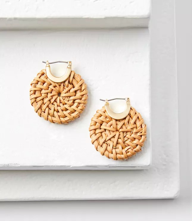 Chunky Raffia Hoop Earrings | LOFT