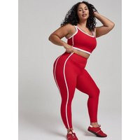 Performance Core Full Length Active Legging with Piping in Red | Torrid (US & Canada)