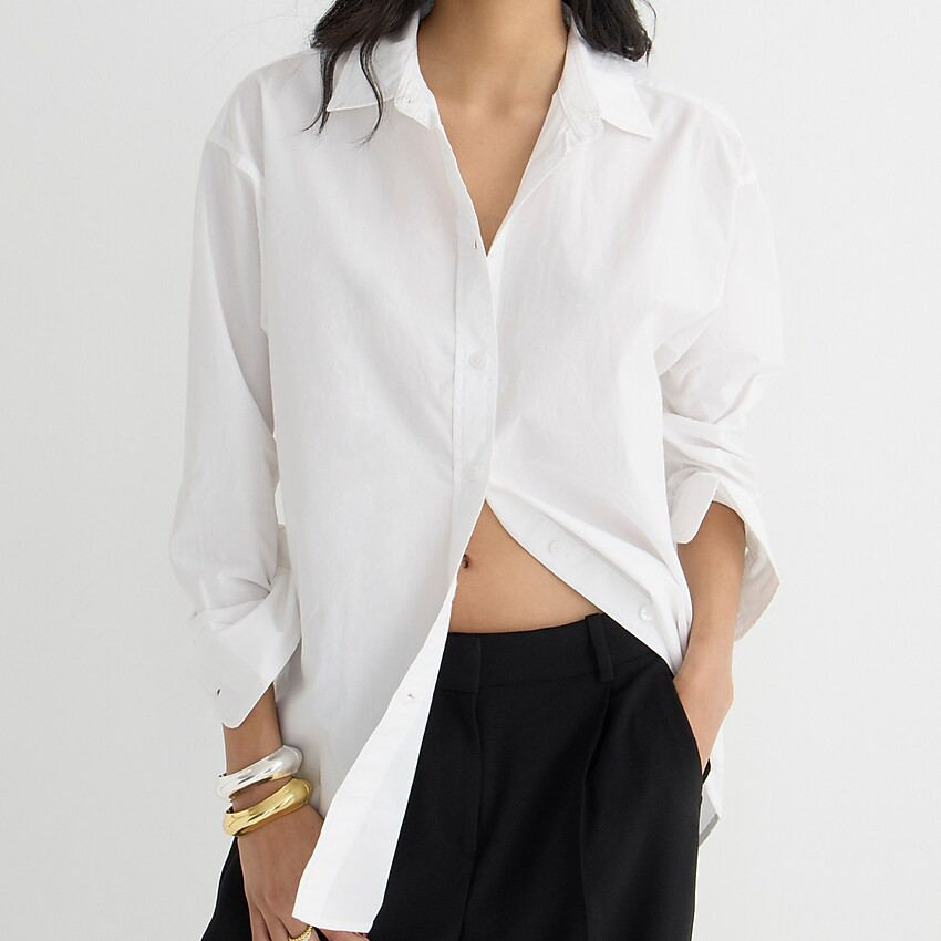 Relaxed-fit crisp cotton poplin shirt | J. Crew US